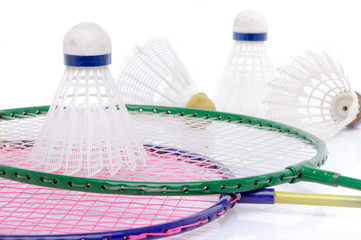 Badminton rackets and shuttlecocks