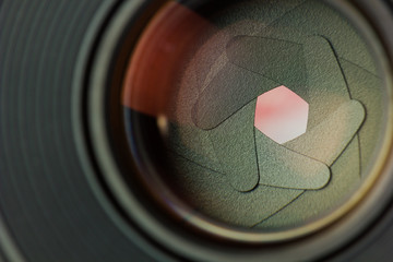 Aperture blades inside of a lens