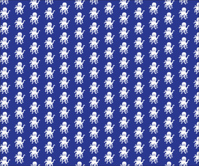 pattern with cute octopus. Vector illustration.
