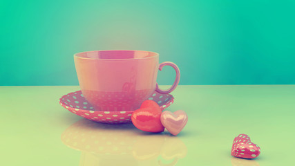 Retro vintage cups, instagram filters