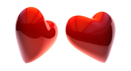 3d illustration of Red heart shape. Love symbol