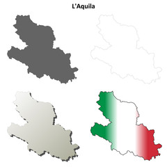 L'Aquila blank detailed outline map set