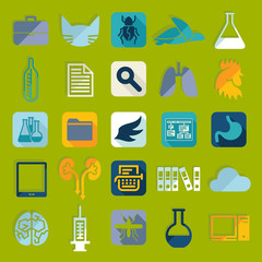 Set of veterinary flat icons