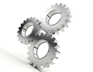 Isolated astract gears. 3D rendering