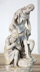 Fototapeta na wymiar Padua - statue of the baptism of Christ scene in the Dom