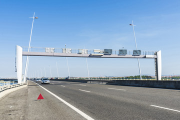 Fototapeta na wymiar Information panel on a highway