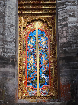 Decorated door in the temple