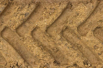 Tractor tyre track closeup