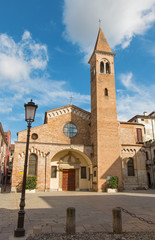 Fototapeta na wymiar Padua - The church and square of st. Nicholas