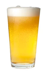 Crédence de cuisine en verre imprimé Bière Pinte de bière sur blanc