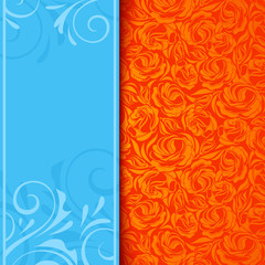 Fototapeta na wymiar Invitation card with floral pattern. Vector eps-10.