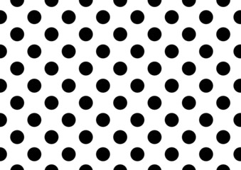 White background with black polka dots
