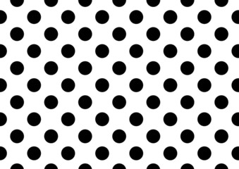 White background with black polka dots