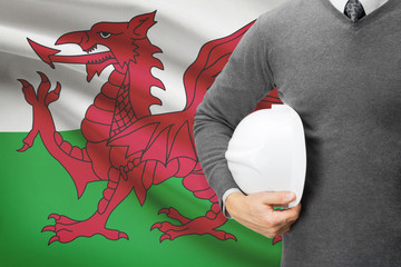 Architect with flag on background  - Wales