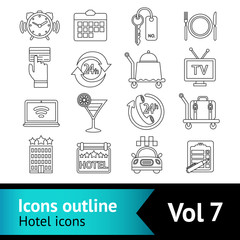 Hotel icons set