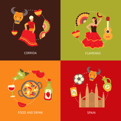 Spain icons composition set
