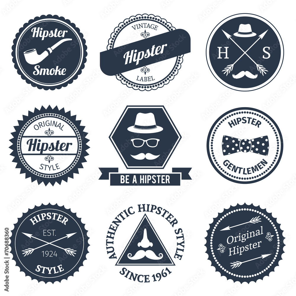 Canvas Prints hipster labels set