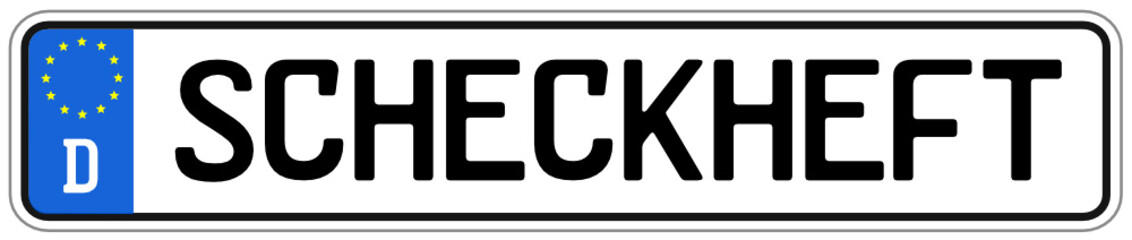 Scheckheft Schild  #140925-svg07