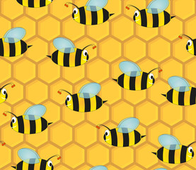 beehive seamless pattern