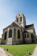 Fototapeta na wymiar Church of Auvers-sur-Oise. Subject Of Vincent Van Gogh