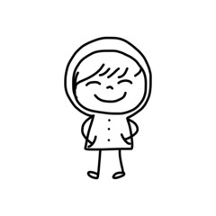 hand drawing happy kids