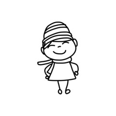 hand drawing happy kids