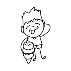 hand drawing happy kids