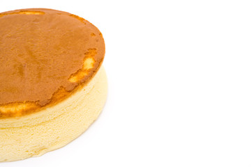 cheese cake on a white background with copy space