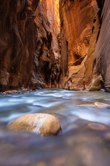 Wall street in the narrows trail, Zion national park, Utah