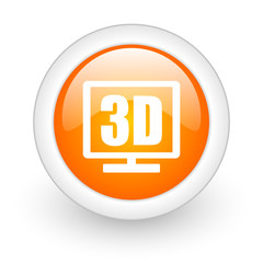 Obraz premium 3d display orange glossy web icon on white background.