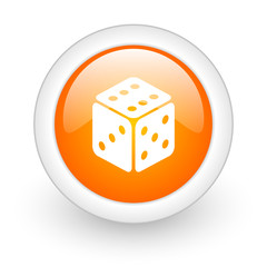 game orange glossy web icon on white background.