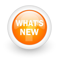 new orange glossy web icon on white background.