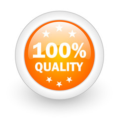 quality orange glossy web icon on white background.