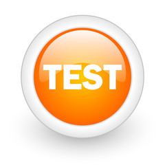 test orange glossy web icon on white background.