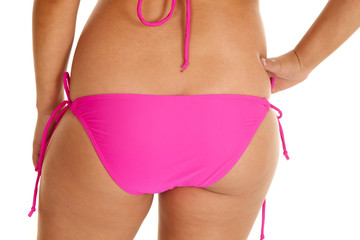 woman pink bikini bottom butt