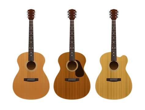 Set of acoustic guitars