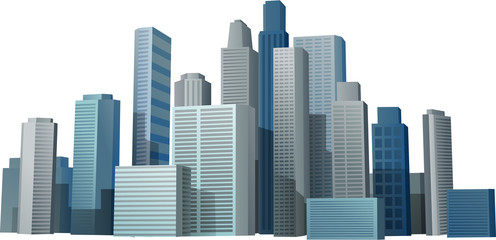 Vector 3d cityscape buildings background - 70695341