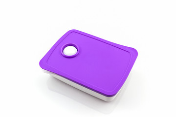 Purple Plastic box package.