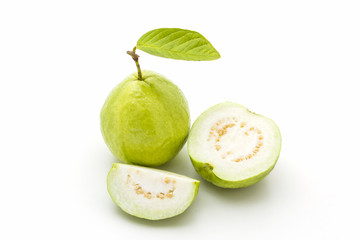 Guava on white background.
