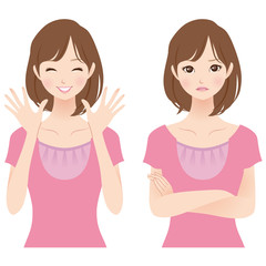 女性　表情　セット