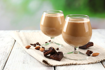 Espresso cocktail served on table