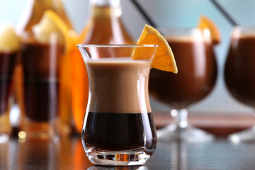 Espresso cocktail served on table