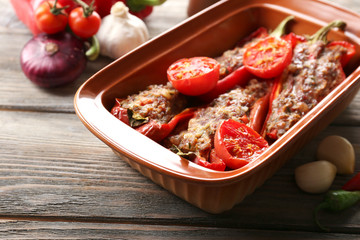 Stuffed pepper with meat and vegetables