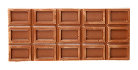 Milk chocolate bar isolated on white