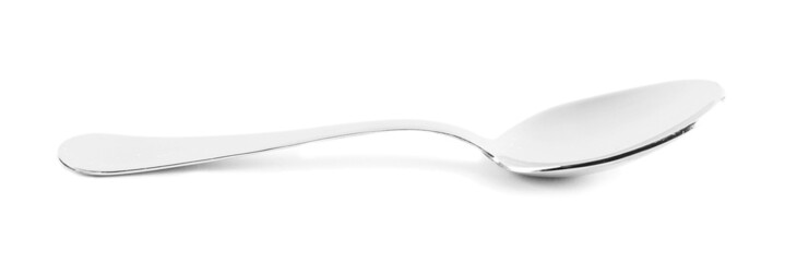 Metal spoon isolated on white