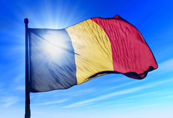Belgium flag waving on the wind