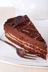 Piece of chocolate cake