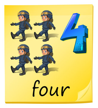 Four soldiers