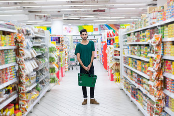 Hispanic man in a supermarket