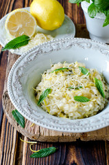 Risotto with lemon and mint